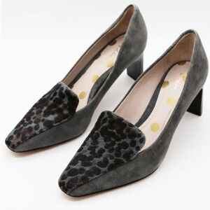 New Boden Calf Hair Leather Slip On High Heel Pumps size 8.5